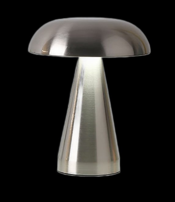 Lámpara de mesa tipo champiñón en metal