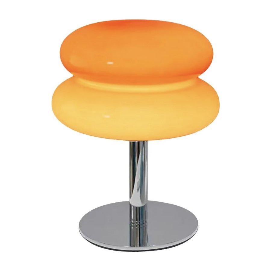 Lámpara de cristal tipo hongo, naranja